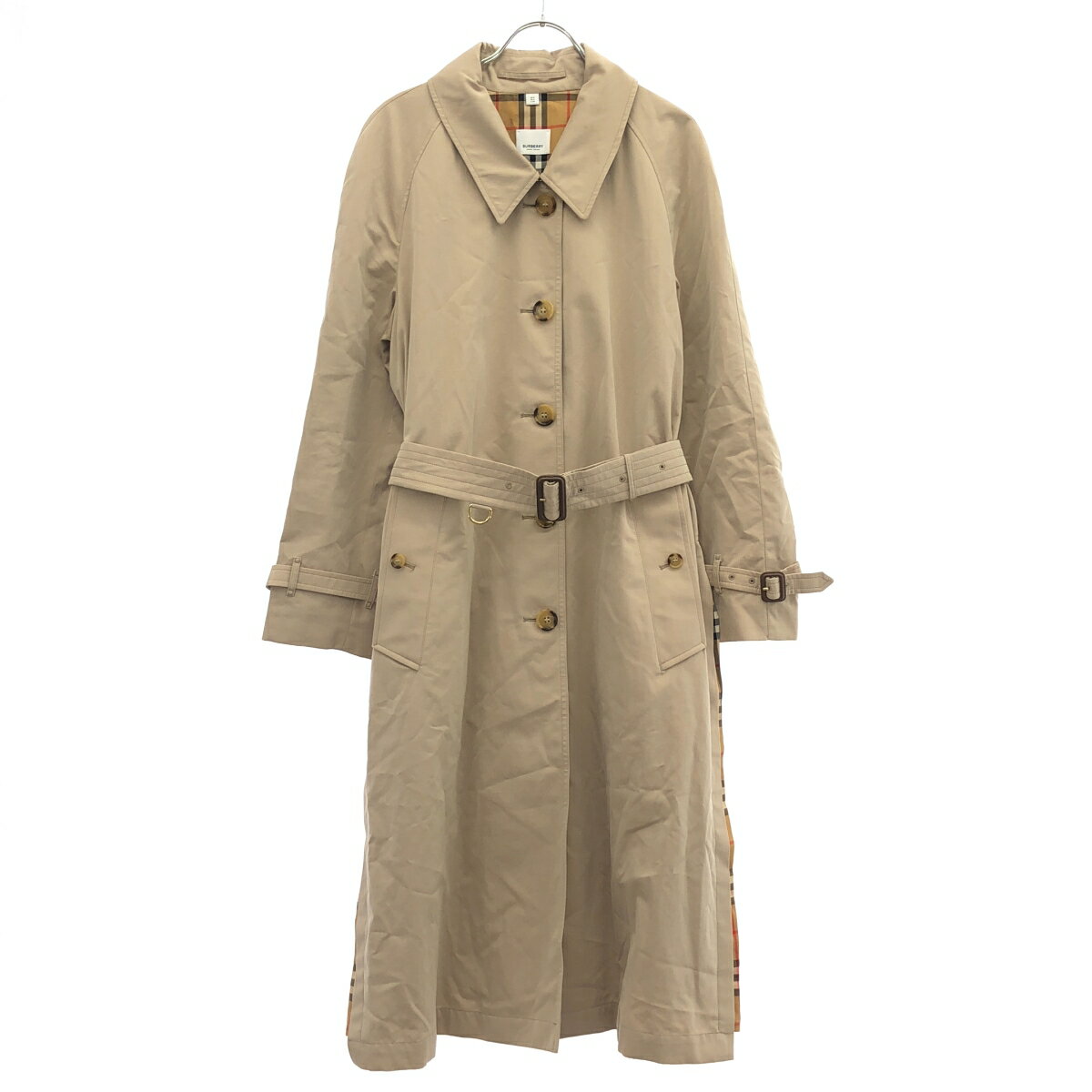 Rakuten - BURBERRY バーバリー ノバチェックベルテッドステンカラーコート 8022757 ベージュ UK8 【中古】 IT3EERT9NDVO