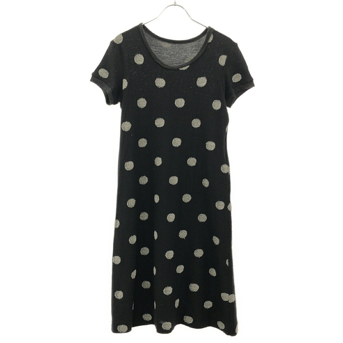 YOHJI YAMAMOTO NOIR ヨウジヤマモト プリュスノアール 14AW ドットジャガードニットワンピース NF-T09-112 ブラック 2 【中古】 IT60Q0XWD8GM