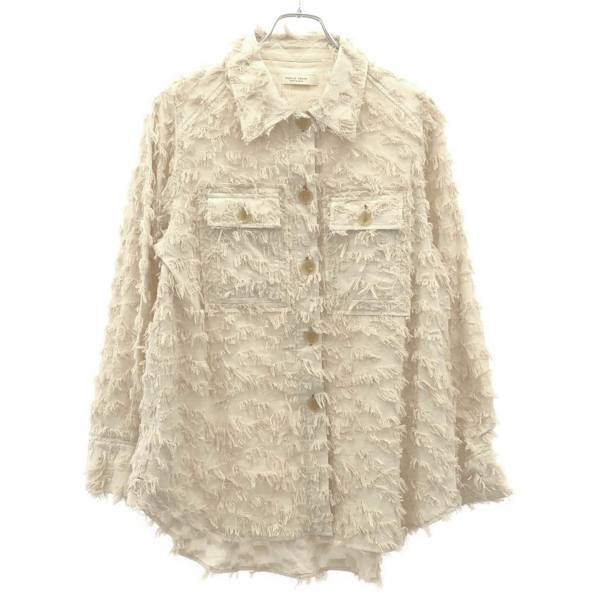 乐天商城 - PUBLIC TOKYO パブリックトウキョウ SAMPLE/フェザーJQワークシャツ ベージュ 【中古】 IT222KXPO89O