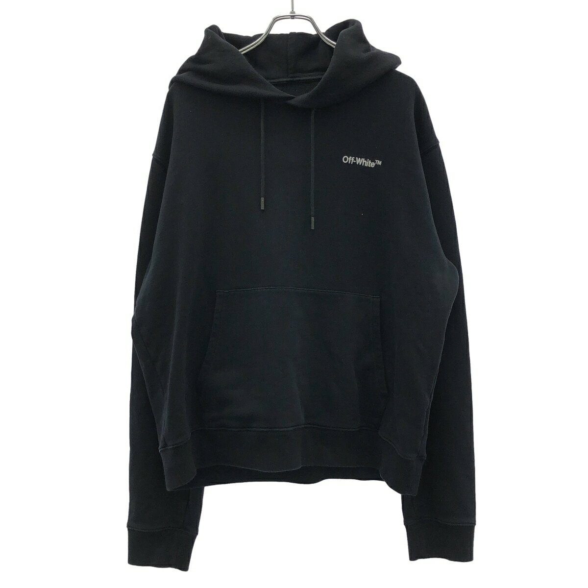 OFF-WHITEパーカー Lサイズ ブラック off white（オフホワイト） OFF-WHITE ロゴ パーカー フーディー SIZE