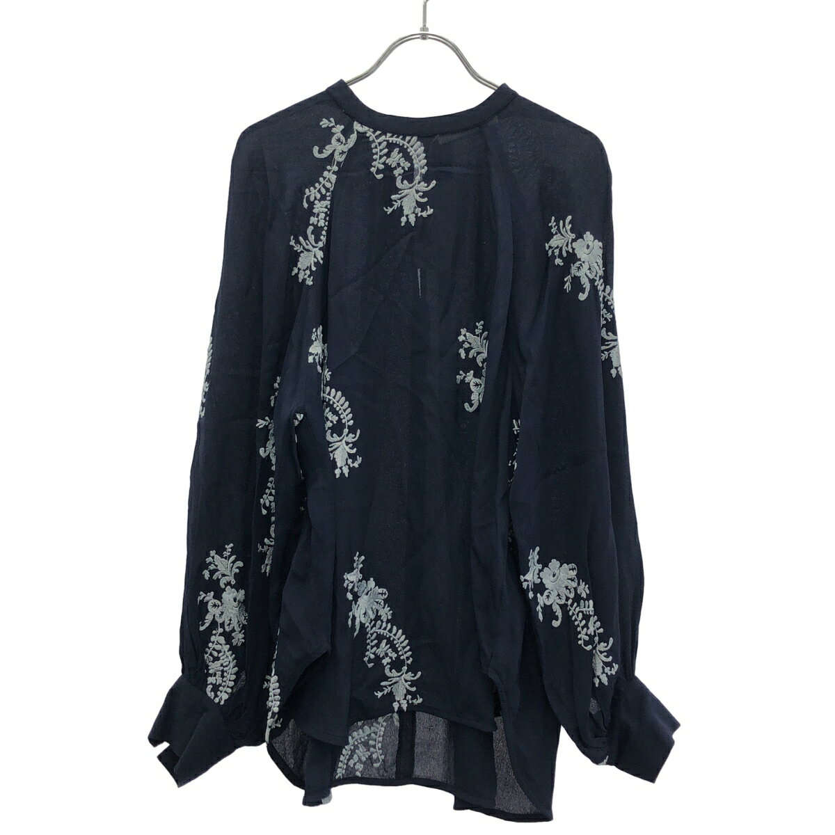 ne Quittez pas ヌキテパ 24AW Moss RAYON Lupinus Embroidery Blouse エンブロイダリーレーヨンブラウス 010142GR4 ネイビー 表記なし 【中古】 ITKPFW982S58