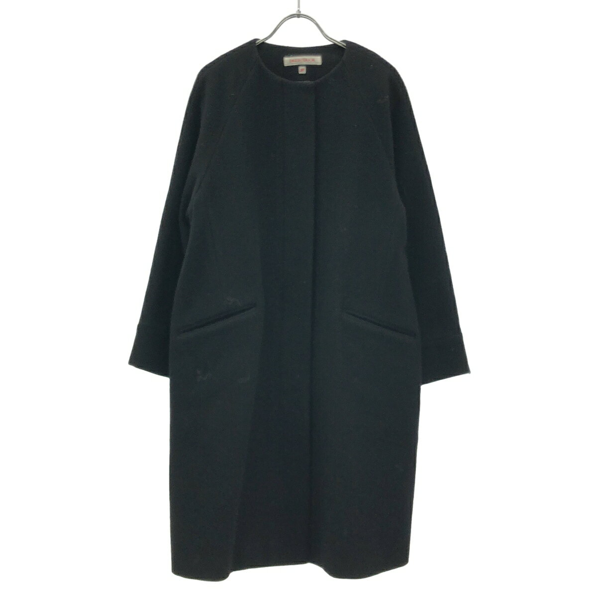 乐天商城 - Dressterior ドレステリア ノーカラージップアップウールコート 085-97074 ブラック 38 【中古】 IT3CYTXL68O0