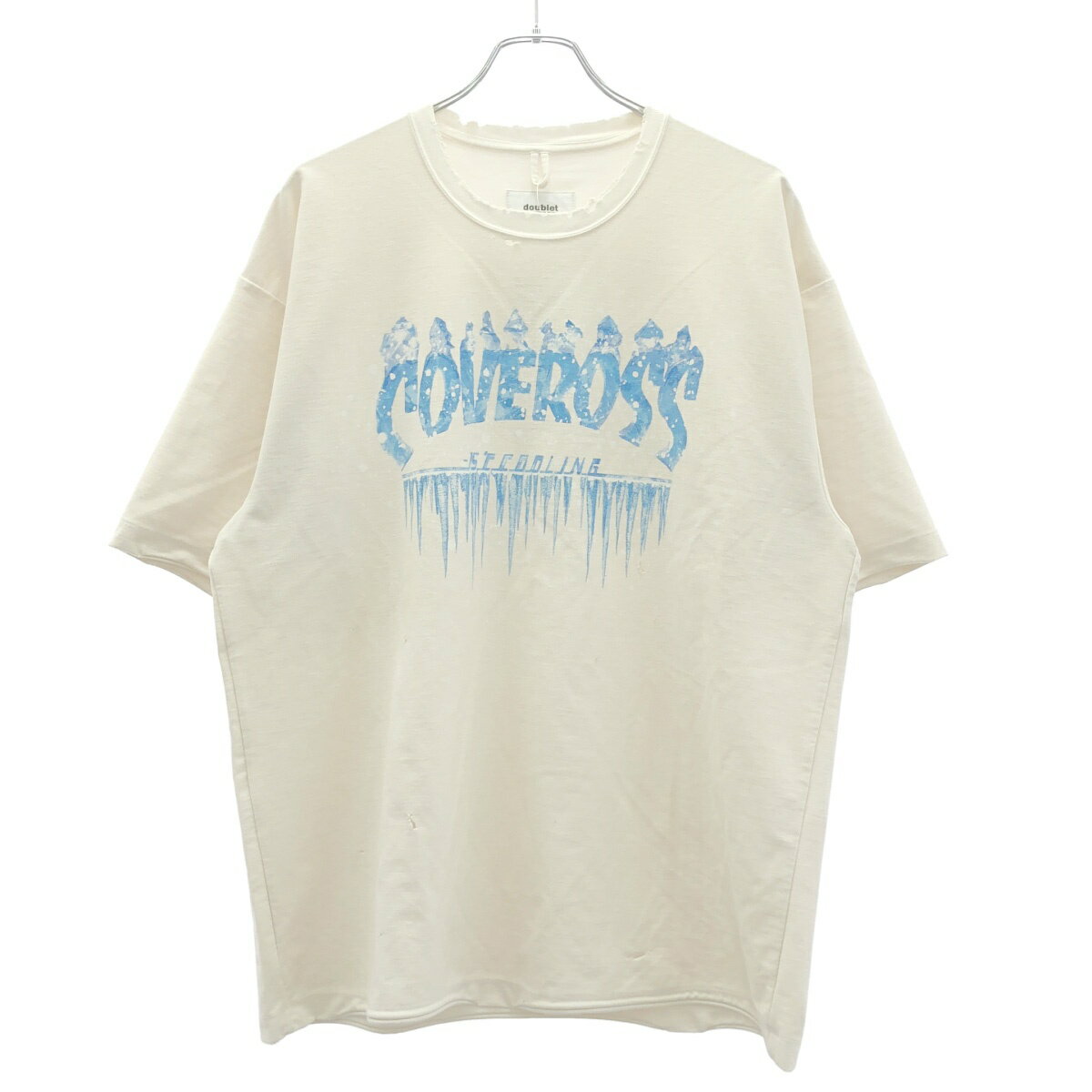 Rakuten - doublet ダブレット 25SS ULTRA FREEZER REGULAR FIT T-SHIRT ダメージ加工Tシャツ 25SS37CS377 アイボリー L 【中古】 IT1K4BQSPSOG