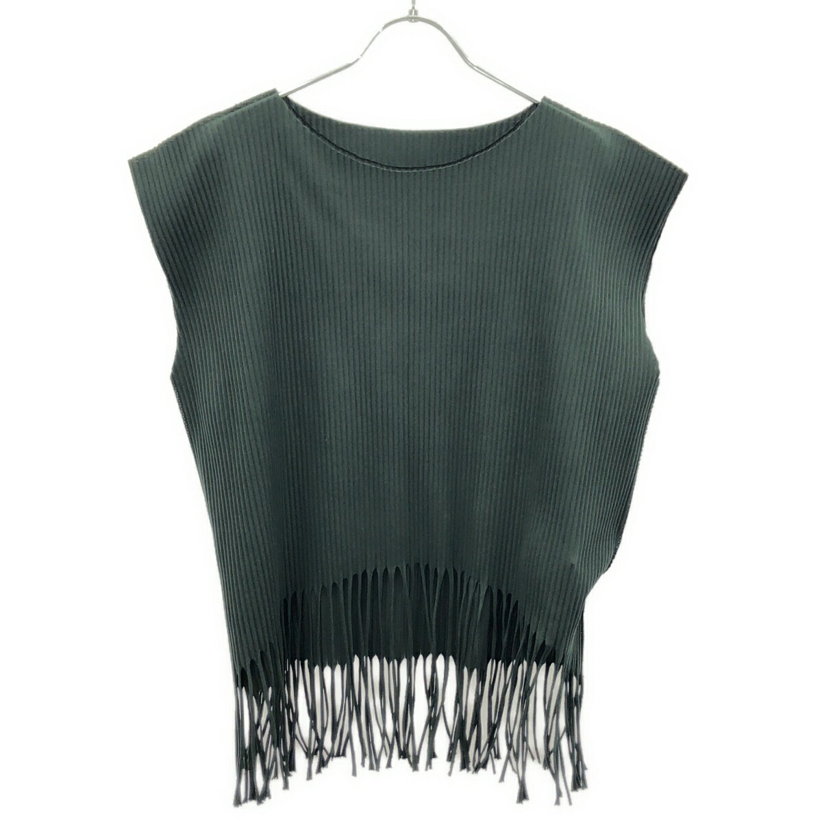 乐天商城 - me ISSEY MIYAKE ミーイッセイ ミヤケ 25AW フリンジプリーツトップス MI54KK611 グリーン F 【中古】 ITQMGAKEU5VS