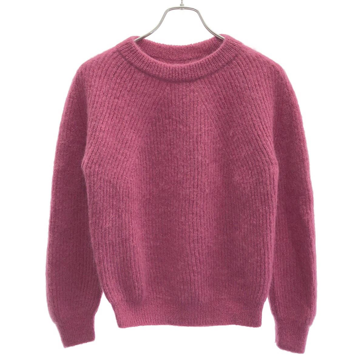 BATONER バトナー MOHAIR WOOL SIGNATURE CREW NECK モヘアウールシグネイチャーニット BN-22FL-064 ピンク 1 【中古】 IT8B9OX2743K