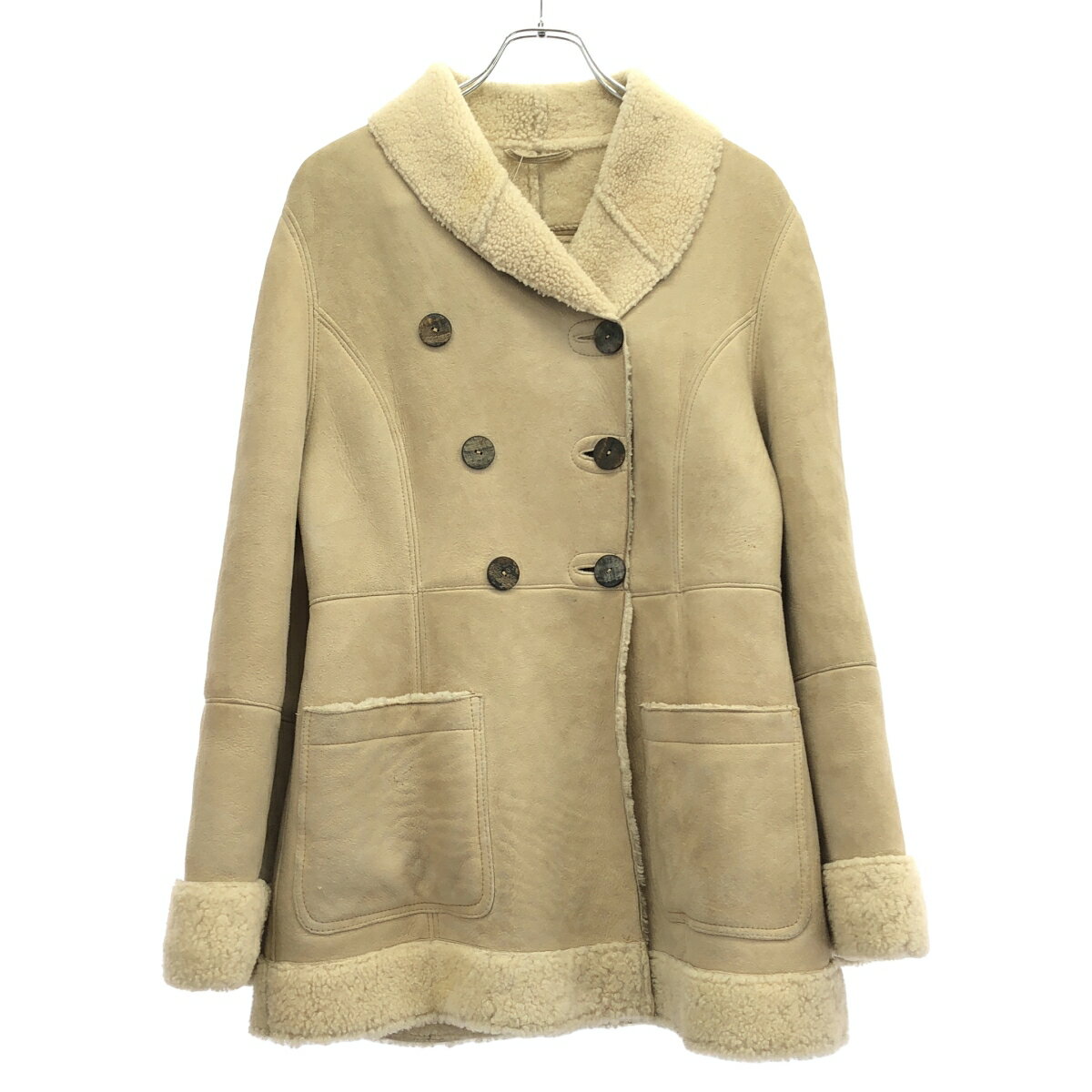 CHRISTOPHE LEMAIRE クリストフルメール 1990 039 s ムートンレザーコート 5585126 ベージュ 38 【中古】 IT6KKO2CMLDQ