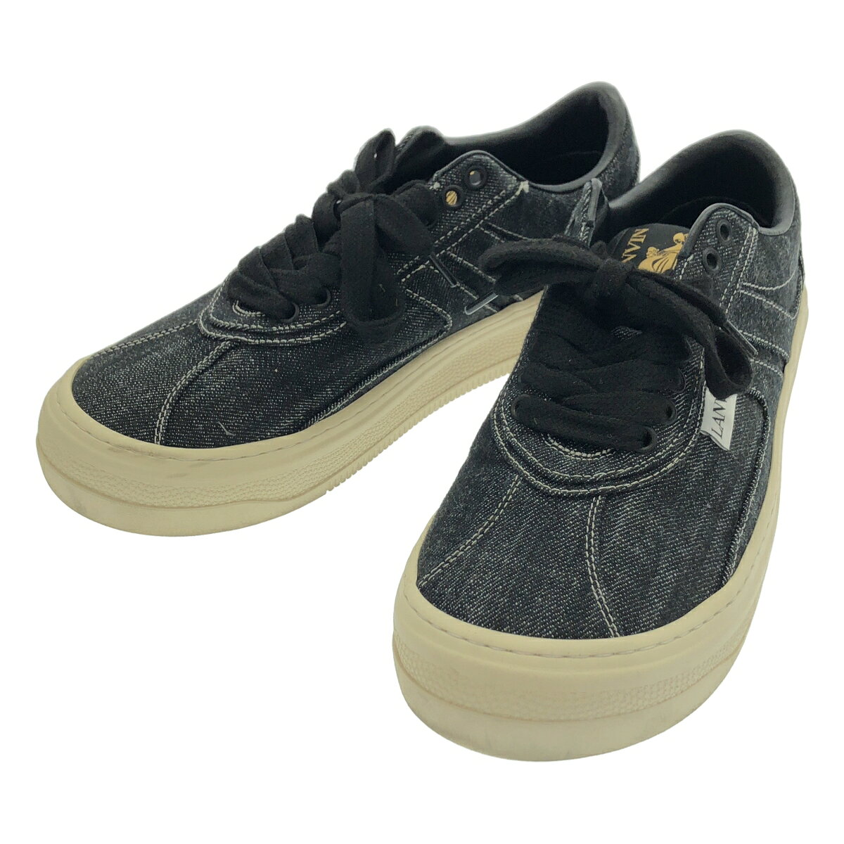 Rakuten - LANVIN ランバン Cash デニムローカットスニーカー ブラック系 41 【中古】 IT466W6BI2U1