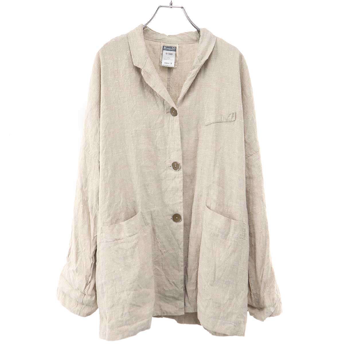 乐天商城 - KristenseN DU NORD クリステンセンドゥノルド 23SS D-100 シルクリネンジャケット ベージュ 2 【中古】 ITKIALUXW074