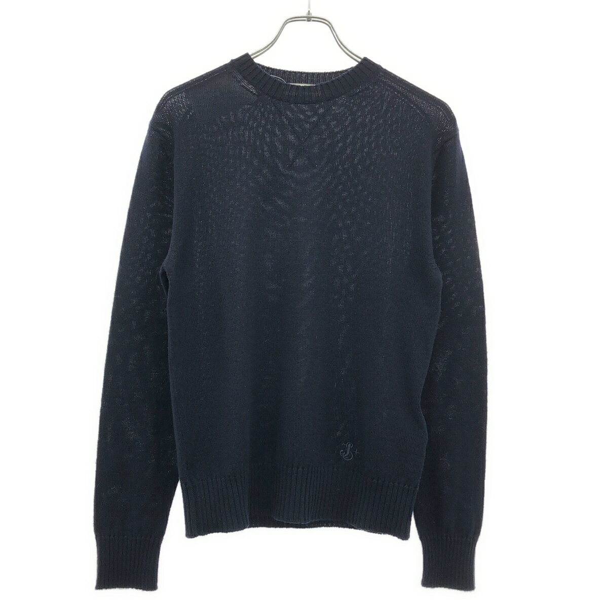 乐天商城 - JIL SANDER＋ ジルサンダープラス 25AW ロゴエンブロイダリーウールニットセーター J47GP0189 ネイビー 44 【中古】 ITGE0I2D22FO