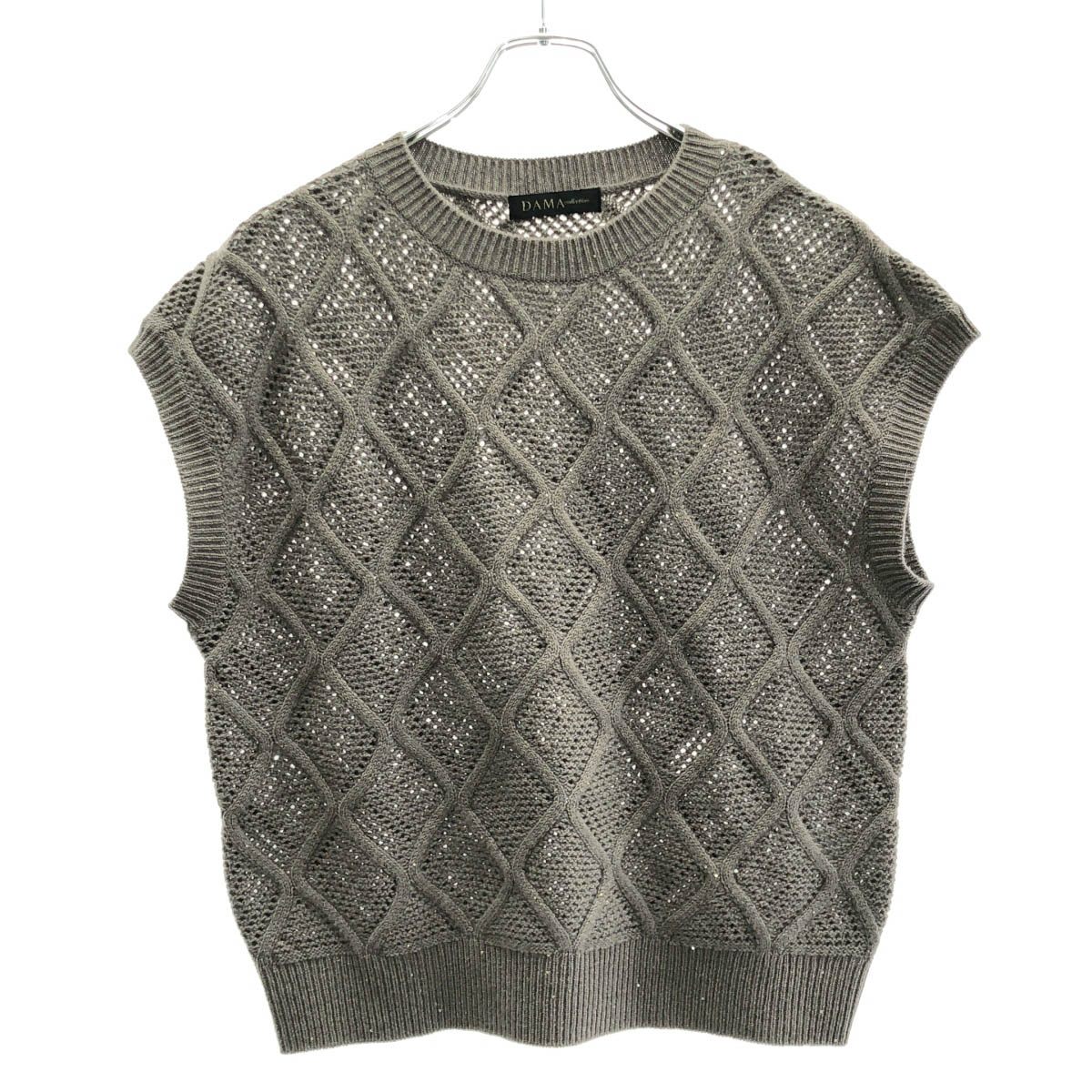 乐天商城 - DAMA collection ダーマコレクション スパンコールニットベスト 12961-07165 ブラウンベージュ系 S 【中古】 IT1C1PPJ1KC0