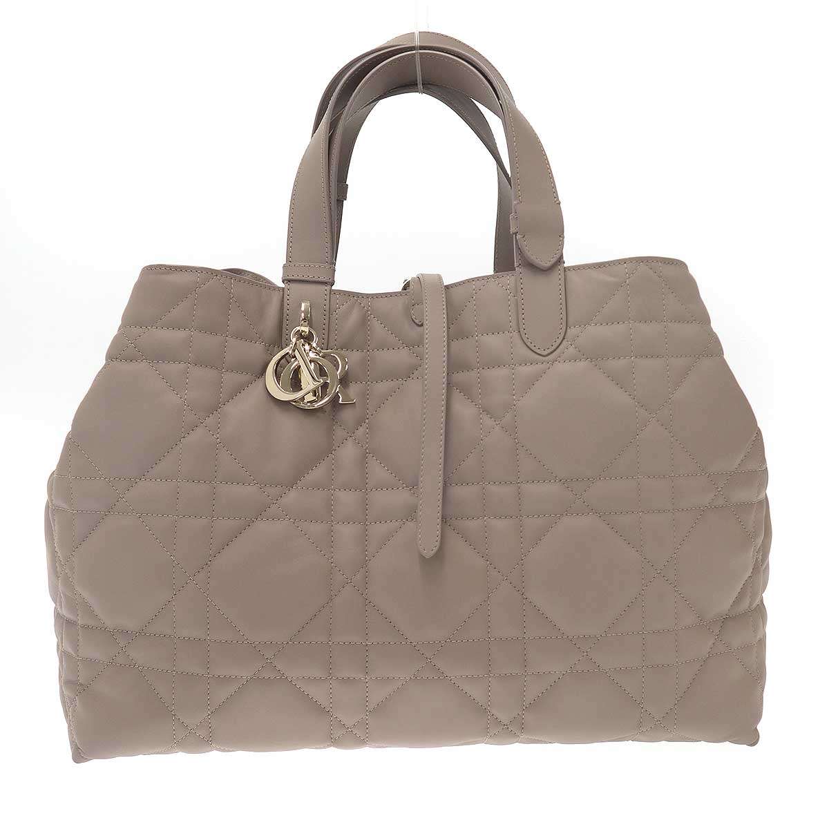 Christian Dior クリスチャンディオール Toujours Bag Large トゥジュール ラージトートバッグ マクロカナージュ カーフスキン ベージュ 【中古】 ITSOPNLMB5YE