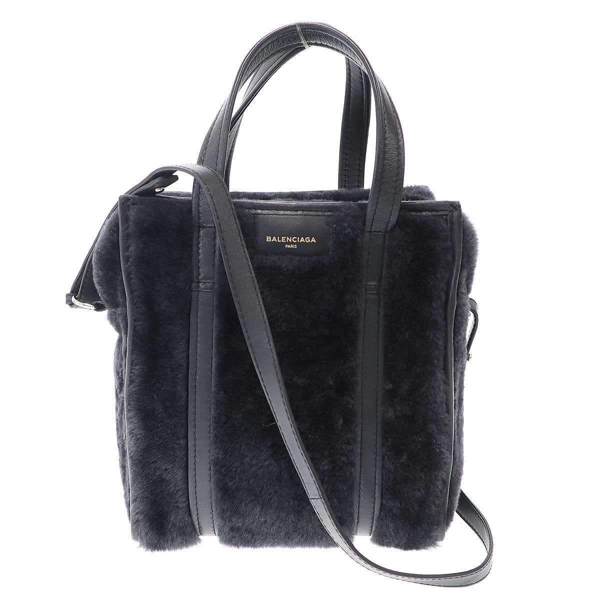 ラスト値下げ！バレンシアガ　Balenciaga ハンドバック　ムートン 極美品□バレンシアガ ムートン ボア 2wayバッグ ショルダーバッグ 白
