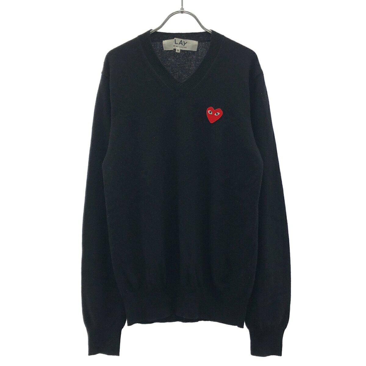 PLAY COMME des GARÇONS Sサイズ ニット Play Comme des Garçons: Red V Neck Sweater (Black) | DSMNY E-SHOP