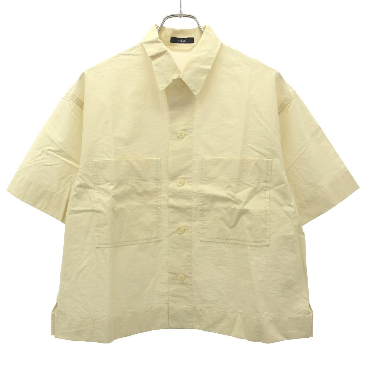 美品 YLEVE イレーヴ カシミヤ100％ クロップド ニット プルオーバー セーター サイズF グレージュ レディース 古着 中古 USED YLEVE(イレーヴ)｜ウール シルク カシミア リブ ニット ポロ/グレー の