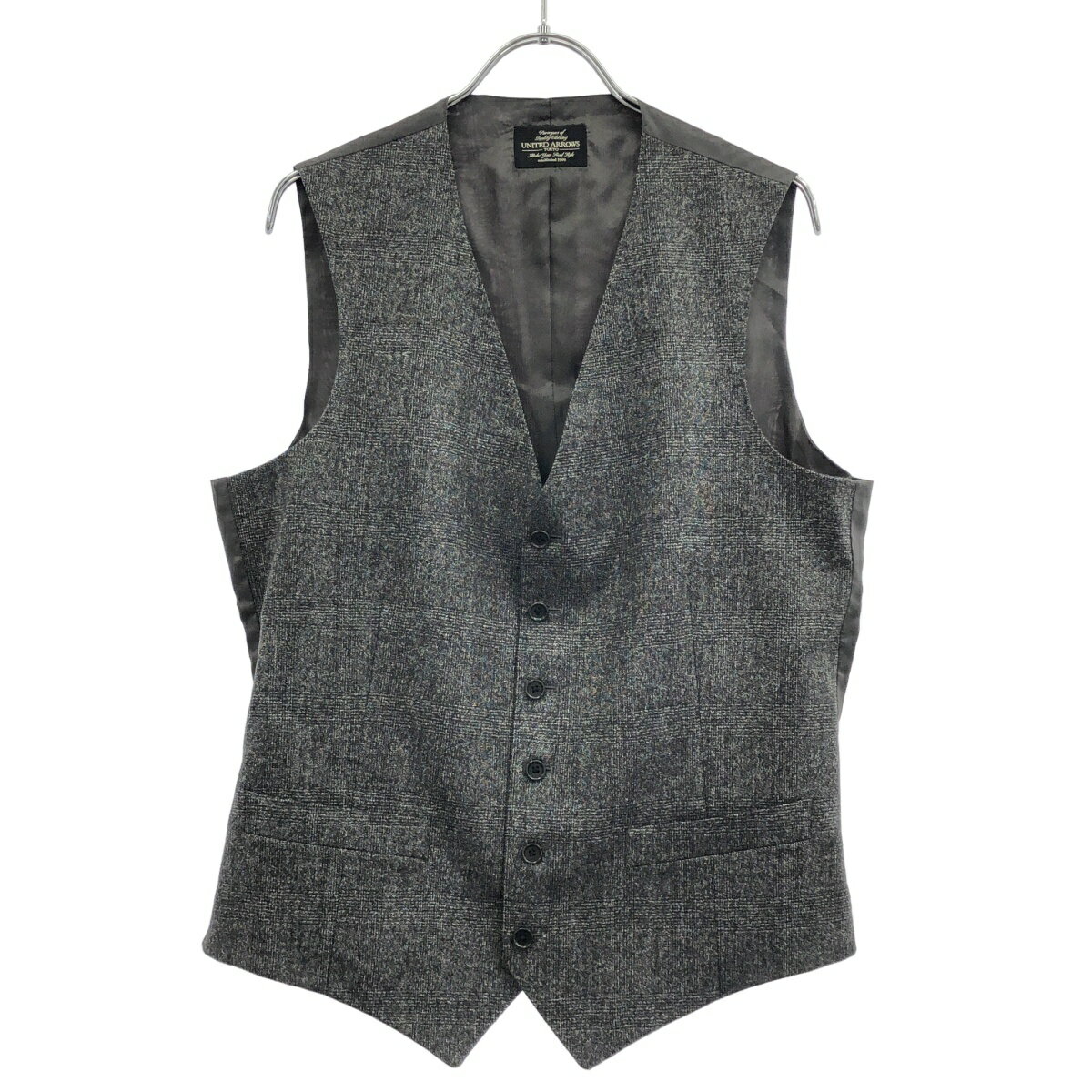 UNITED ARROWS ユナイテッドアローズ 3ピース ウールチェックセットアップスーツ 1123-161-5020 グレー 48 【中古】 ITPLF82WH7Y4