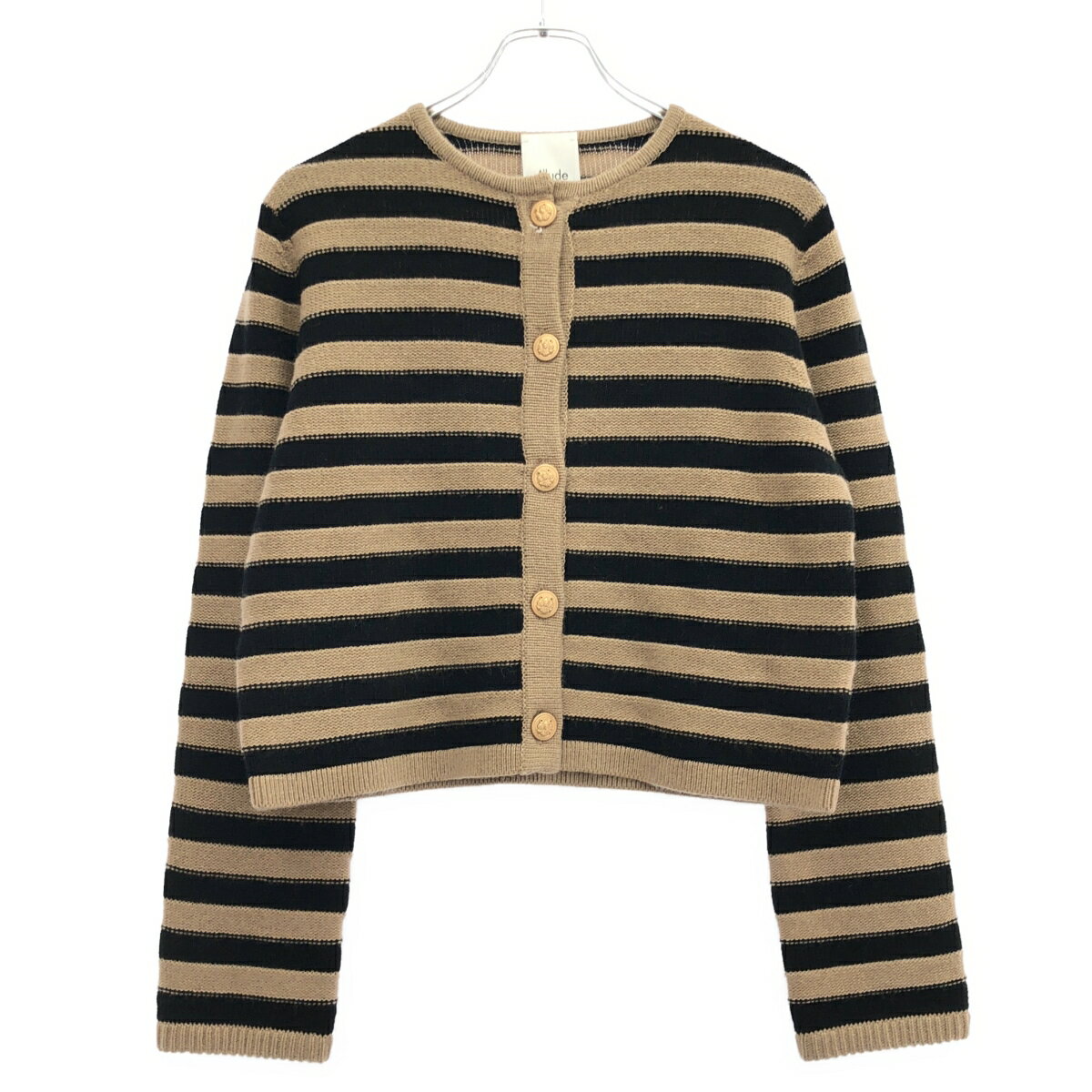 ALLUDE アリュード ウールカシミヤボーダーニットカーディガン  ベージュ×ブラック M 楽天市場】ALLUDE アリュードの通販
