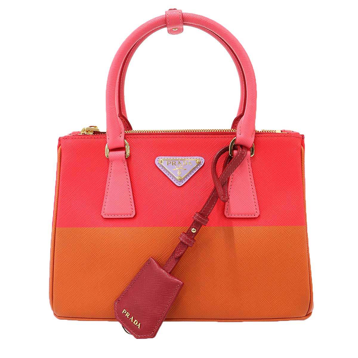 【PRADA】バイカラー サフィアーノ レザー ハンドバッグ PRADA【入手困難】ガレリア サフィアーノレザー BAG☆ 全色 (PRADA