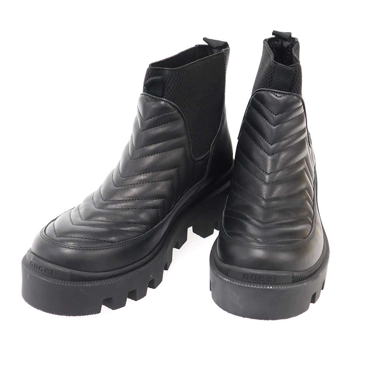 乐天商城 - GUCCI グッチ サイドゴアレザーブーツ 643958 ブラック 36 1/2 【中古】 ITLK4AL1W8RJ