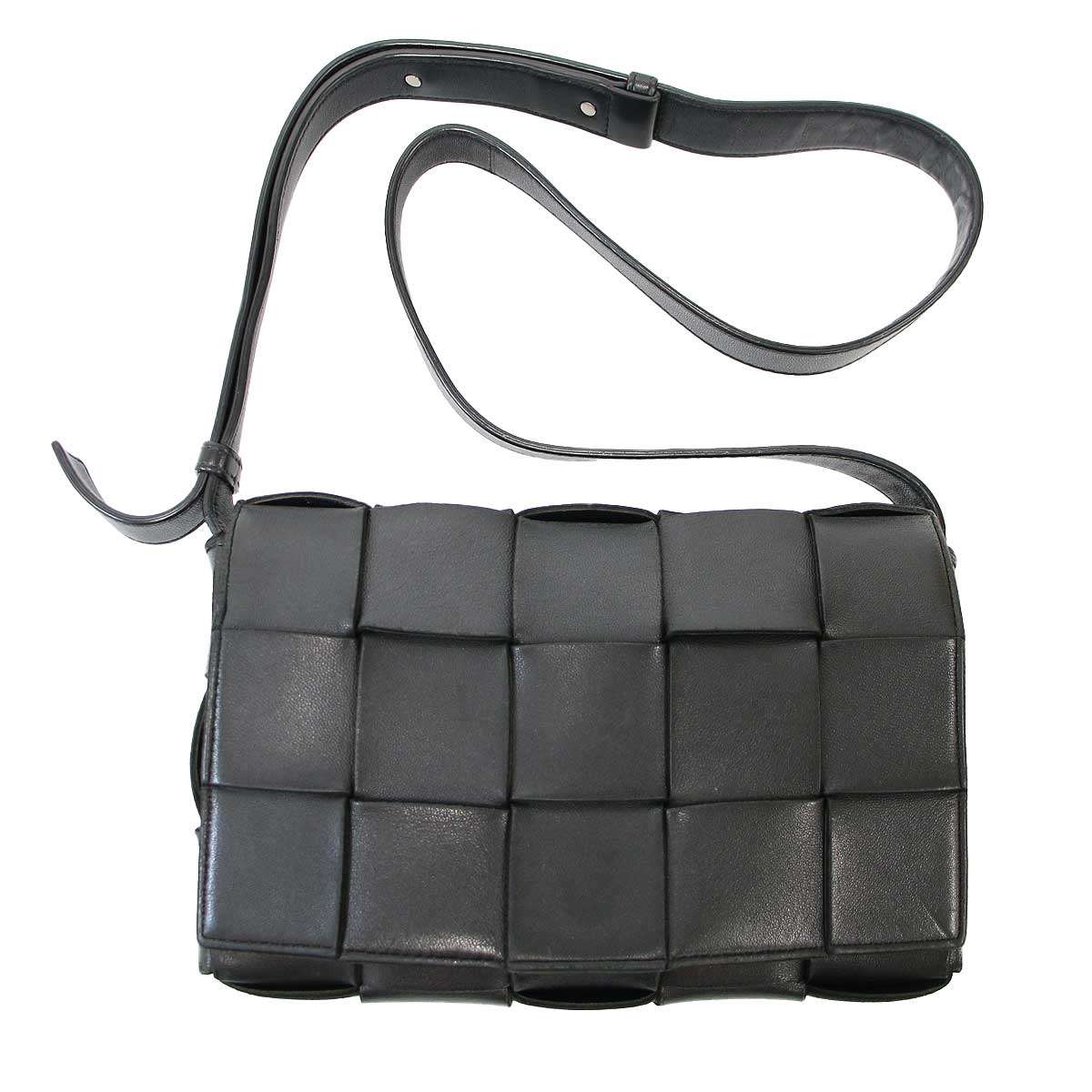 Rakuten - BOTTEGA VENETA ボッテガヴェネタ カセット マキシイントレチャート レザーショルダーバッグ ブラック 【中古】 ITO396Q3MI1W