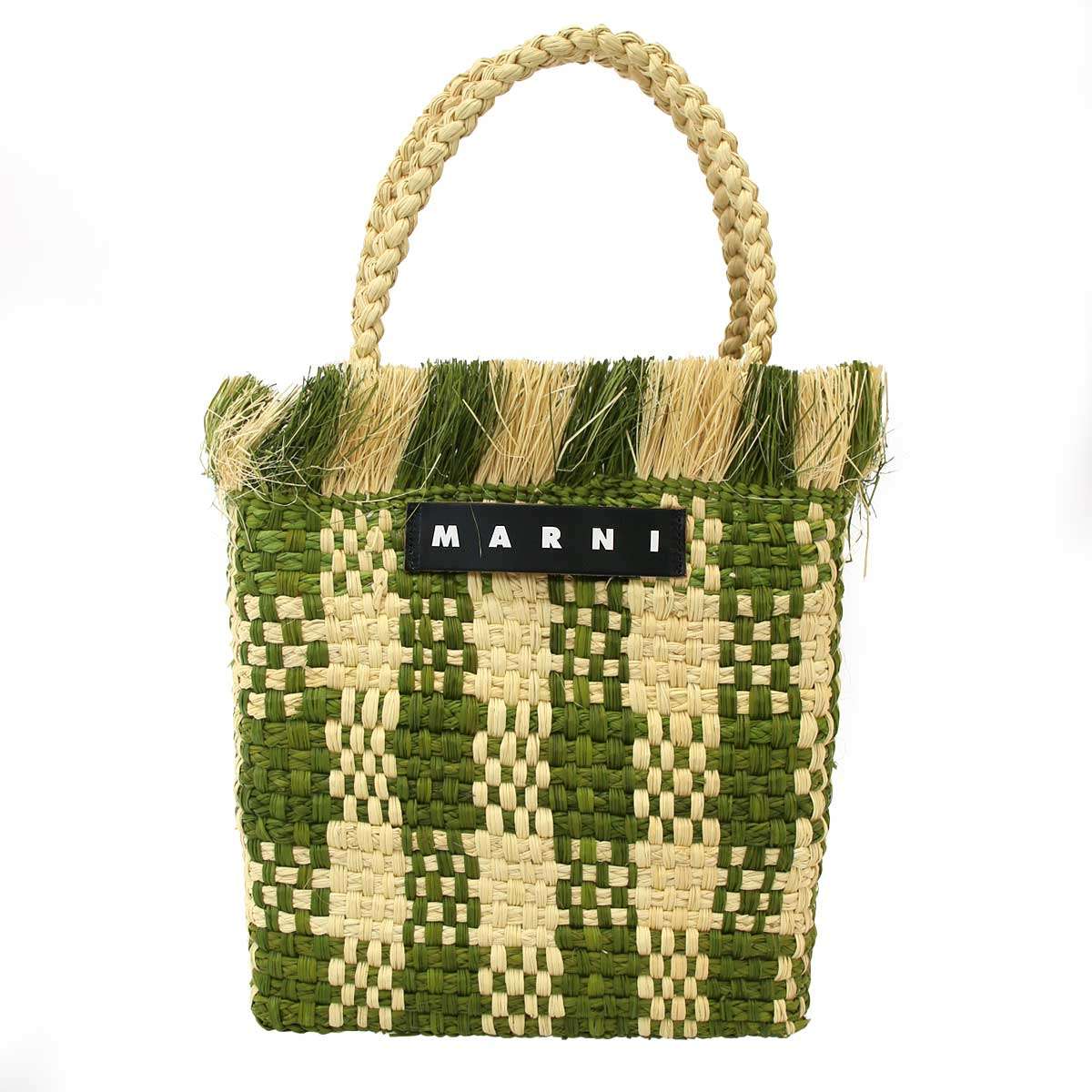 Rakuten - MARNI マルニ 22SS IRACA PALM MED BAG かご トートバッグ SHMH0038A0 ベージュ カーキ 【中古】 ITZSL5FGD7PC