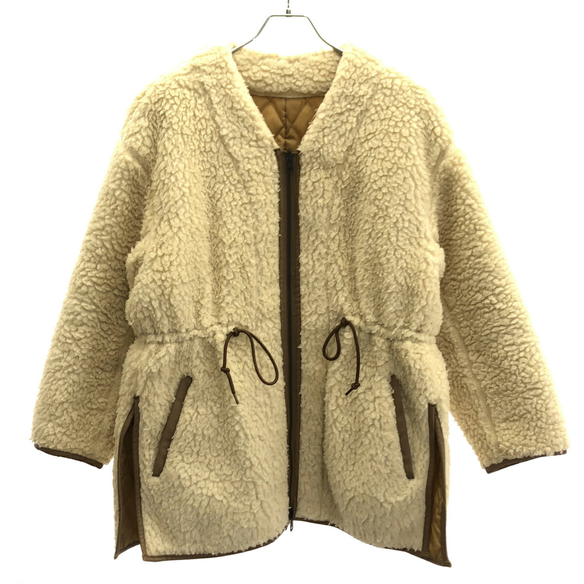 Rakuten - JOHN BULL ジョンブル リバーシブルボアフリースジャケット 204-0105 アイボリー×ベージュ M 【中古】 ITDBR57VXV8I