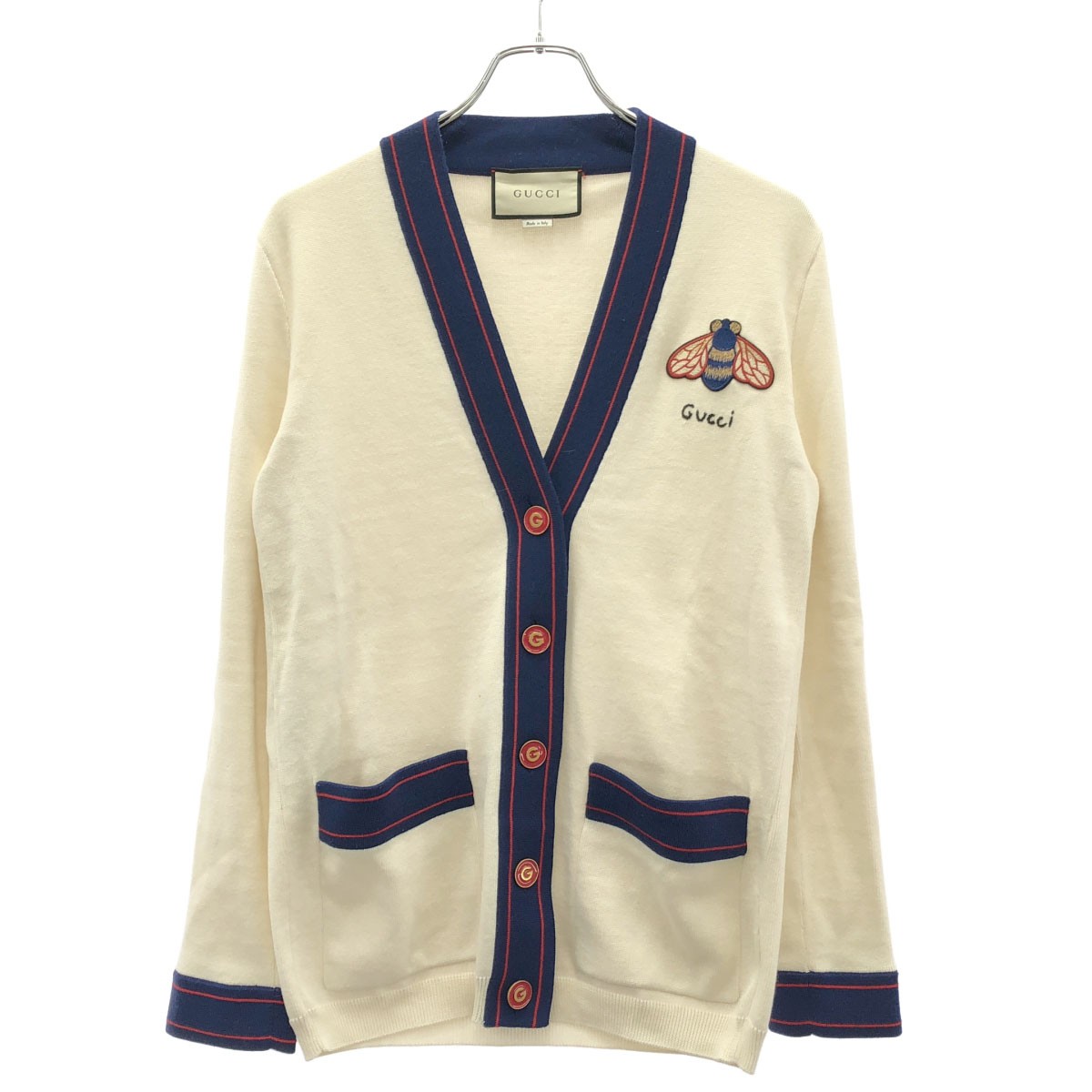 GUCCI 水色 チェック柄 カーディガン GUCCI - GUCCI グッチ カーディガン GG バイカラー トップス 服