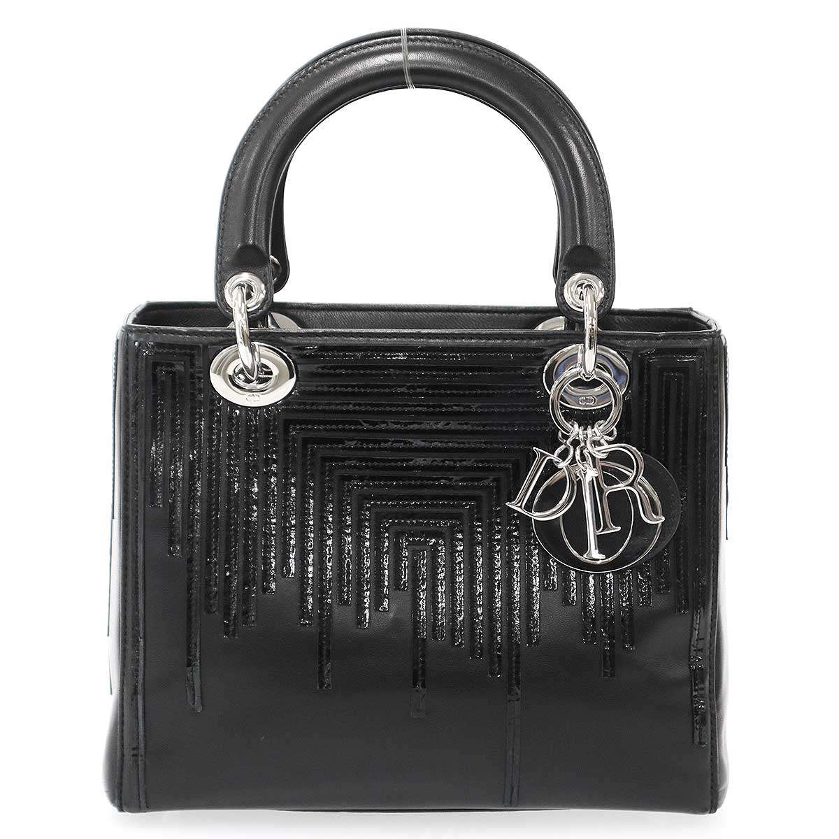 Christian Dior クリスチャンディオール Lady Dior Black Patent Leather Bag レディディオール パテントレザーバッグ ブラック 【中古】 IT3OJWXKOEZW