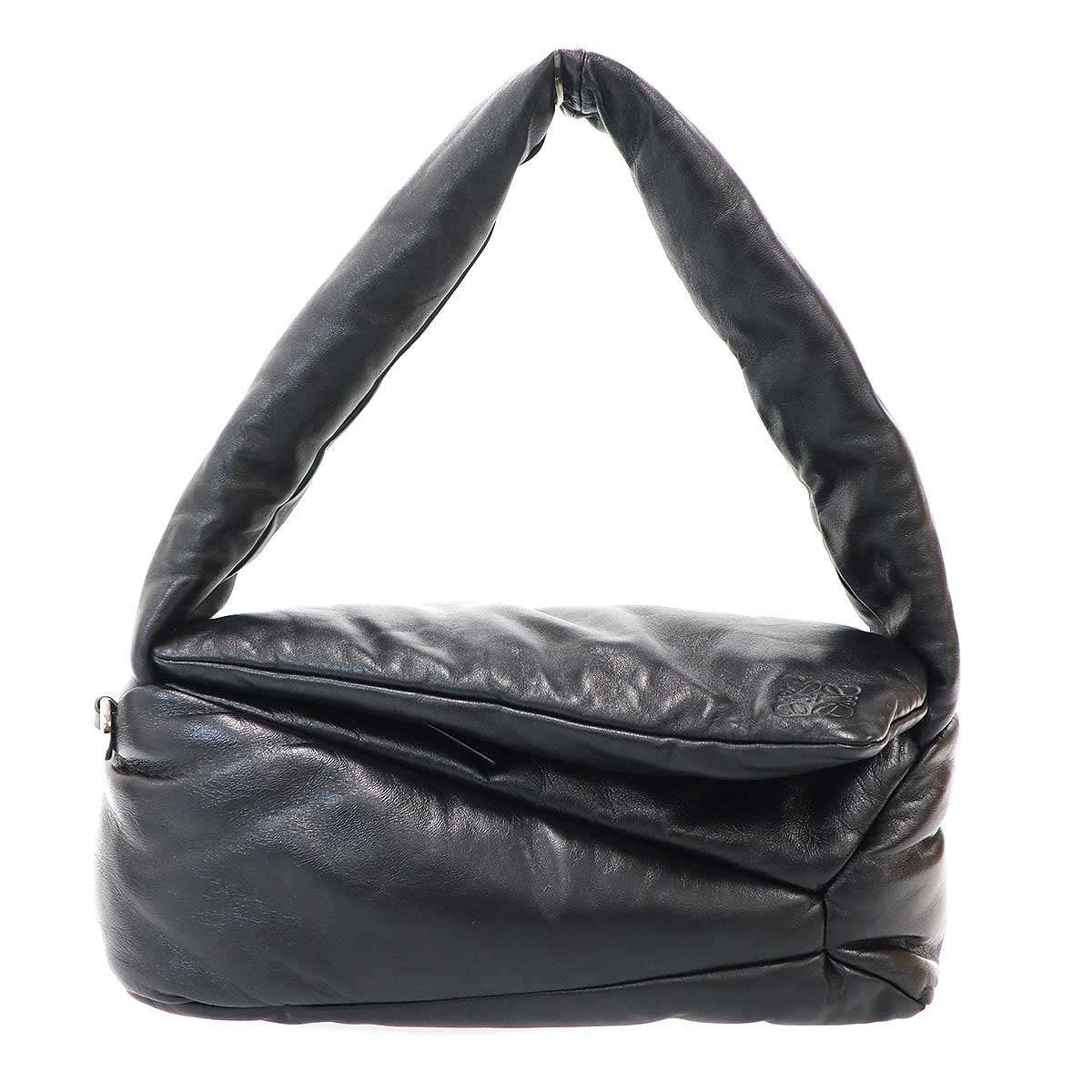 LOEWE ロエベ PUZZLE HOBO PUFFE パズル ホーボー パファー レザーバッグ A510J67X13 ブラック 【中古】 IT7VXQQKP7WY