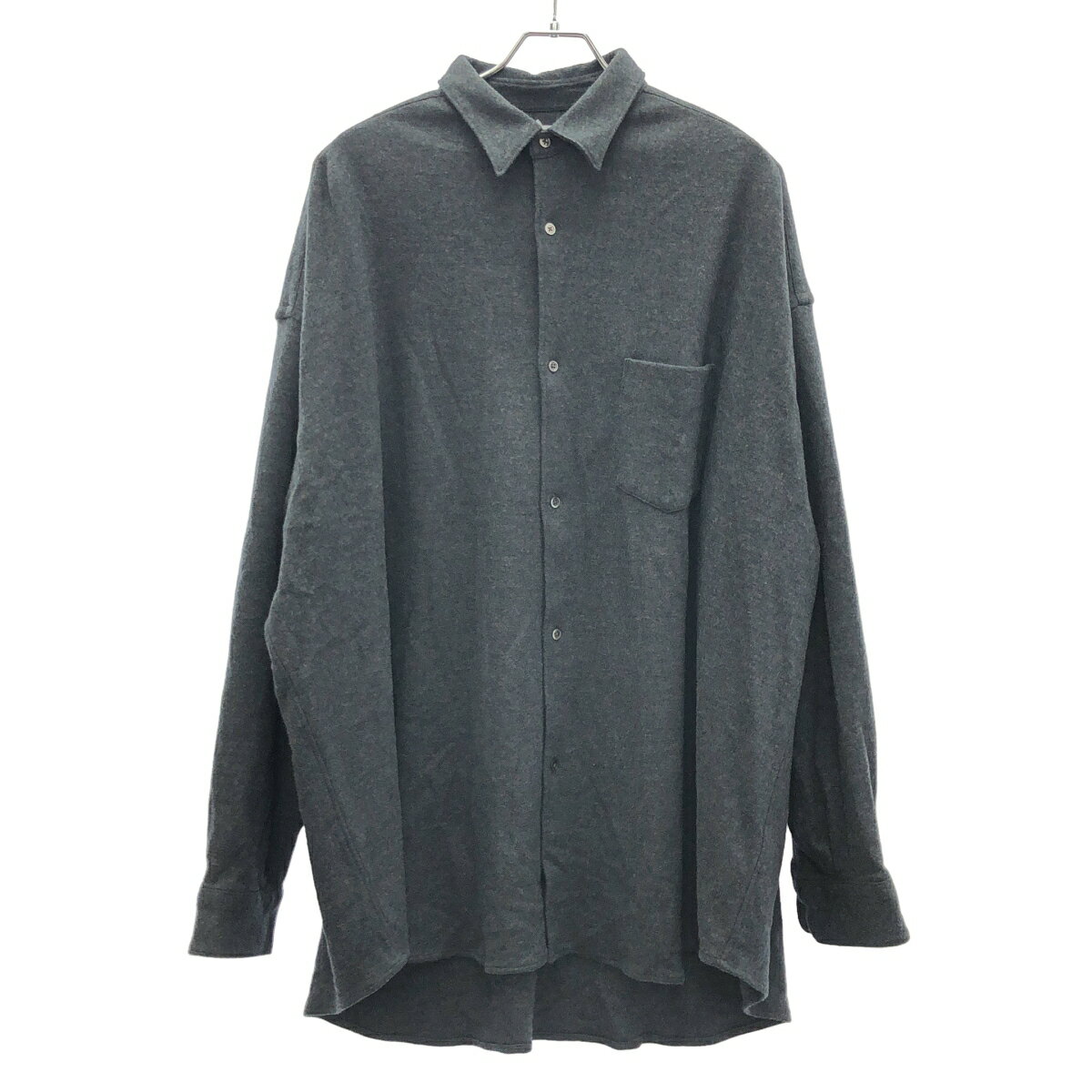 Graphpaper グラフペーパー 24AW Wool Smooth Flannel Oversized Regular Collar Shirt ウールスムースフランネルオーバーサイズシャツ GM244-50010 グレー 2  ITI1X5V54392