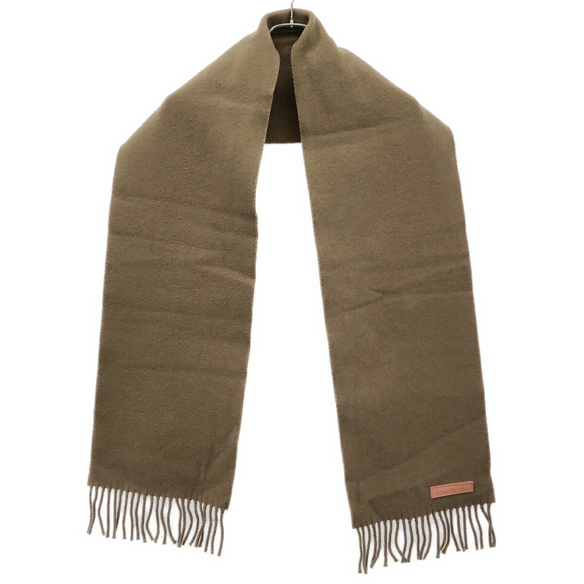 Acne Studios ウールマフラー ベージュ ブラウン Acne Studios - Fringe wool scarf - oversized - Caramel brown