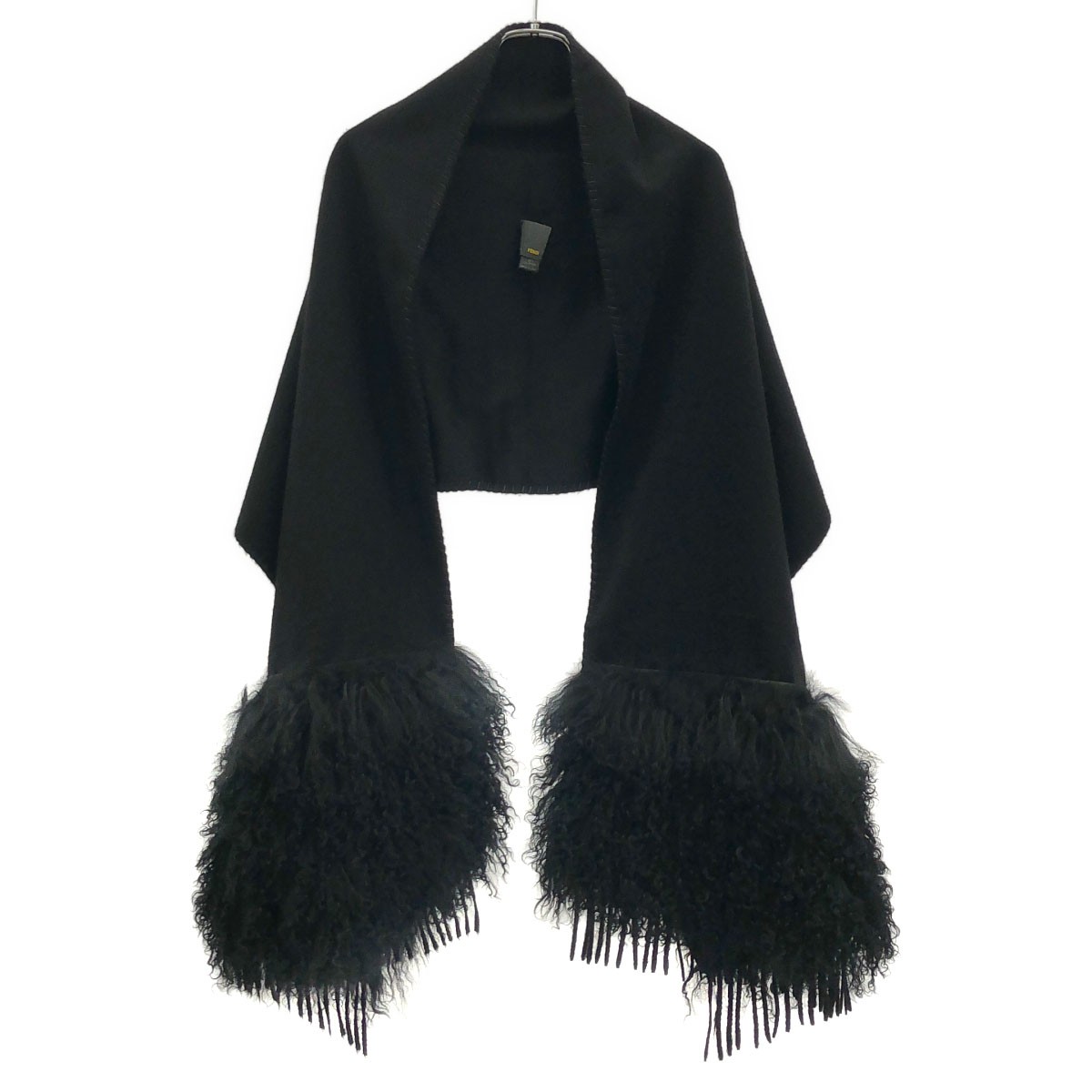 美品 FENDI チベット ファー マフラー 特大 ストール 黒白 楽天市場】ファー（ブランドフェンディ）（レディースマフラー