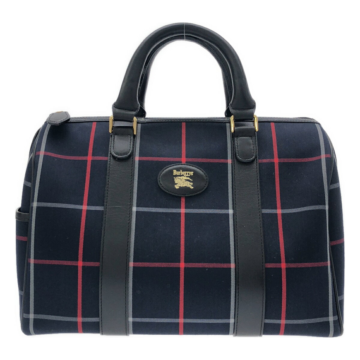 Burberry's バーバリーズ チェックミニボストンハンドバッグ ネイビー 【中古】 ITBV3NR73BBP