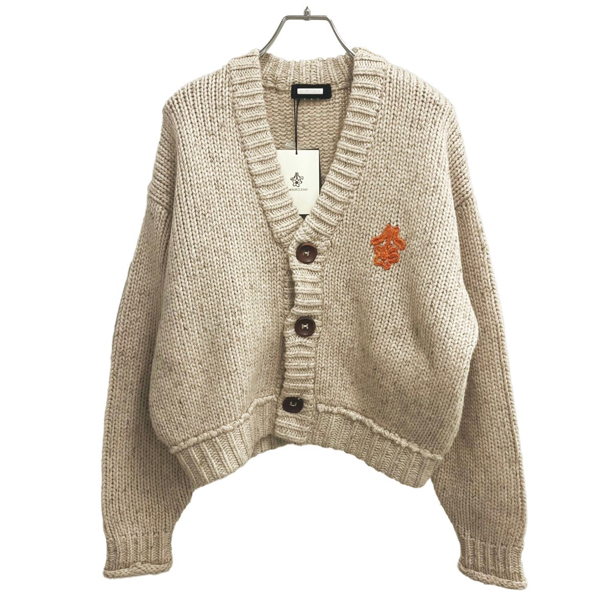 Rakuten - AMBERGLEAM アンバーグリーム Vネックニットカーディガン 1213141113 ベージュ SLIM 【中古】 ITR11UQDVJJ0