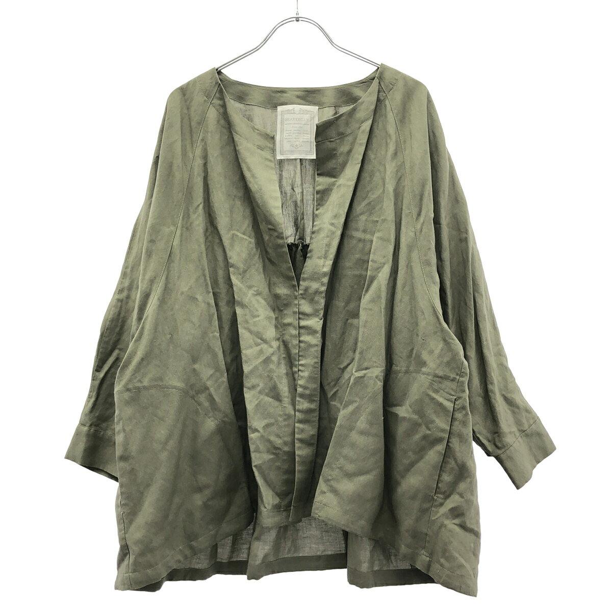 Rakuten - BEARDSLEY ビアズリー 後ろフリル羽織 BEZ1041407A0001 カーキ F 【中古】 ITVQJB56LQDW