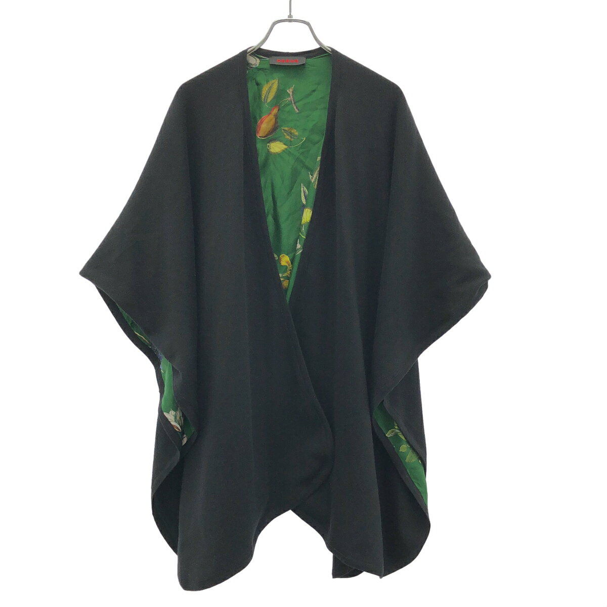 Rakuten - CABaN キャバン コットンカシミヤケープ 39-02-04-02013 ブラック×グリーン F 【中古】 ITPD4E5Y0BZM