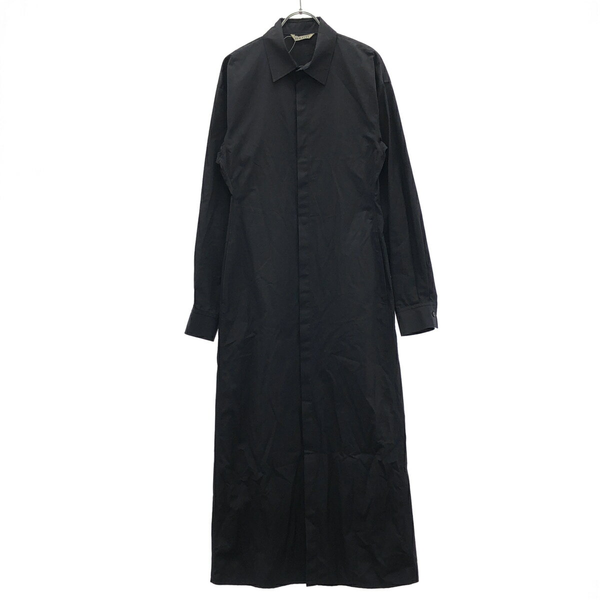 AURALEE オーラリー 21AW HIGH DENSITY LIGHT WEATHER CLOTH SHIRTS ONE-PIECE シャツワンピース A21AD01HW ネイビー 0 【中古】 ITNK609UOB08