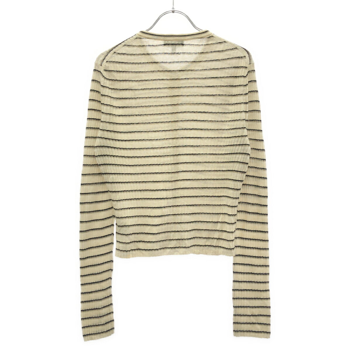 theory セオリー 25SS クロップドボーダーニットカーディガン 01-5103702-170-902 アイボリー S 【中古】 IT2UD02IAFRQ 2