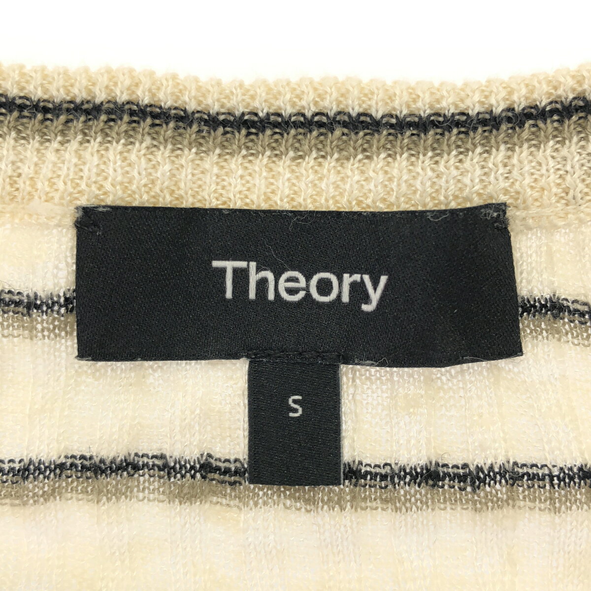 theory セオリー 25SS クロップドボーダーニットカーディガン 01-5103702-170-902 アイボリー S 【中古】 IT2UD02IAFRQ 3