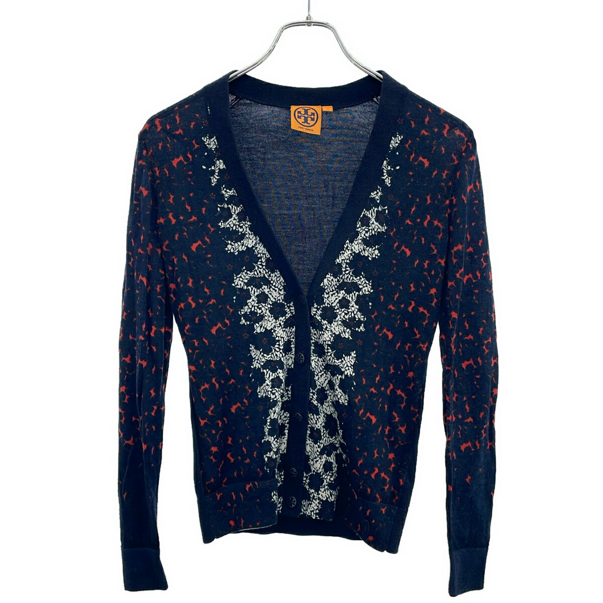 トリーバーチ ウール 長袖 ニット カーディガン XS ピンク Tory Burch レディース Tory Burch - トリーバーチ ウール 長袖 ニット カーディガン XS