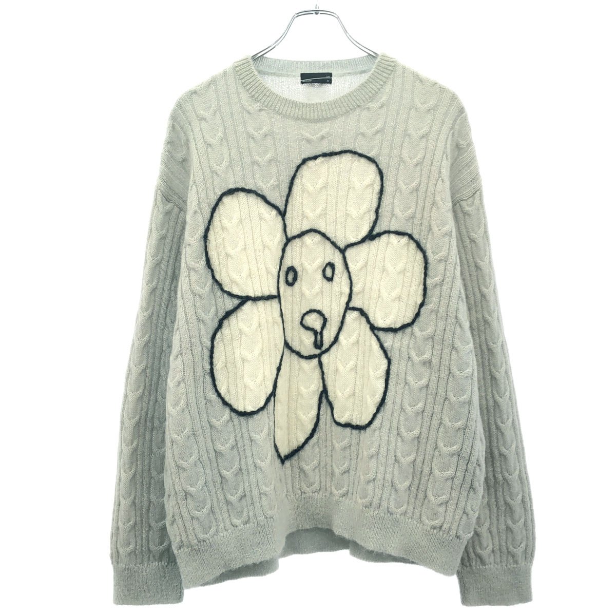 LAD MUSICIAN ラッドミュージシャン 22AW NIHILISM FLOWER クルーネックニットセーター 2221-021 ブルー 44  IT5F1QIQ2W2Q