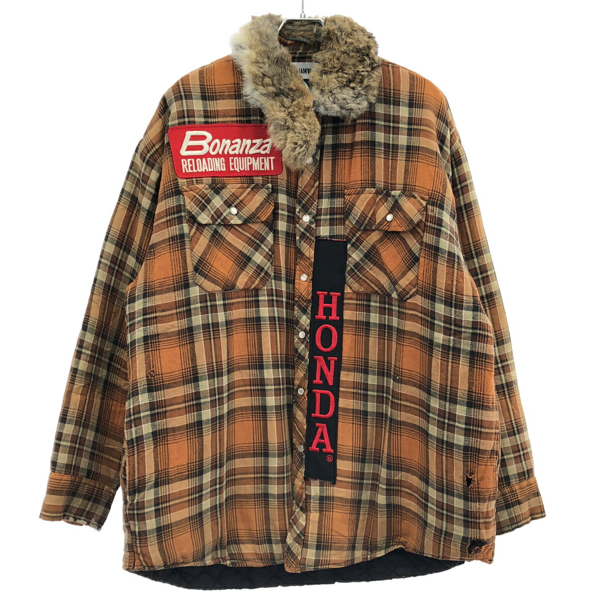 JOSHUA JAMAL ジョシュア ジャマル QUILTED FLANNEL SHIRT チェックシャツ ブラウン L/XL 【中古】 ITWSNAM4DIBM（楽天・MODESCAPE 楽天市場店）