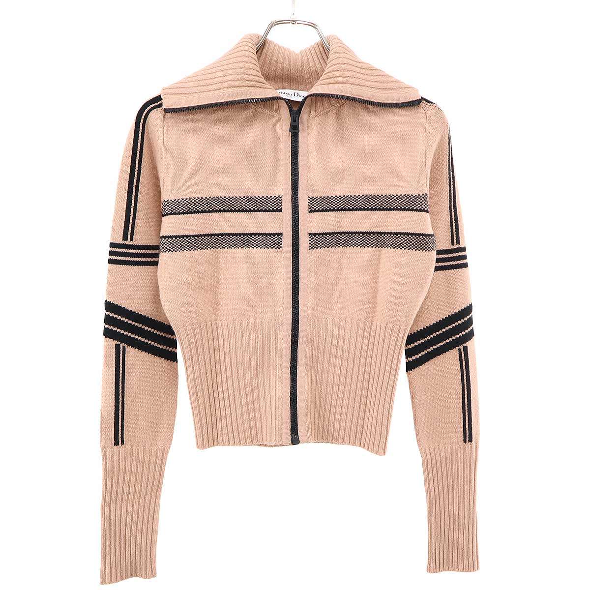 Rakuten - Christian Dior クリスチャンディオール ディオールアルプス ウールカシミヤハイネックジップニットセーター 144G60AM134 ピンク系 F36 【中古】 ITBN3IJCWWFM