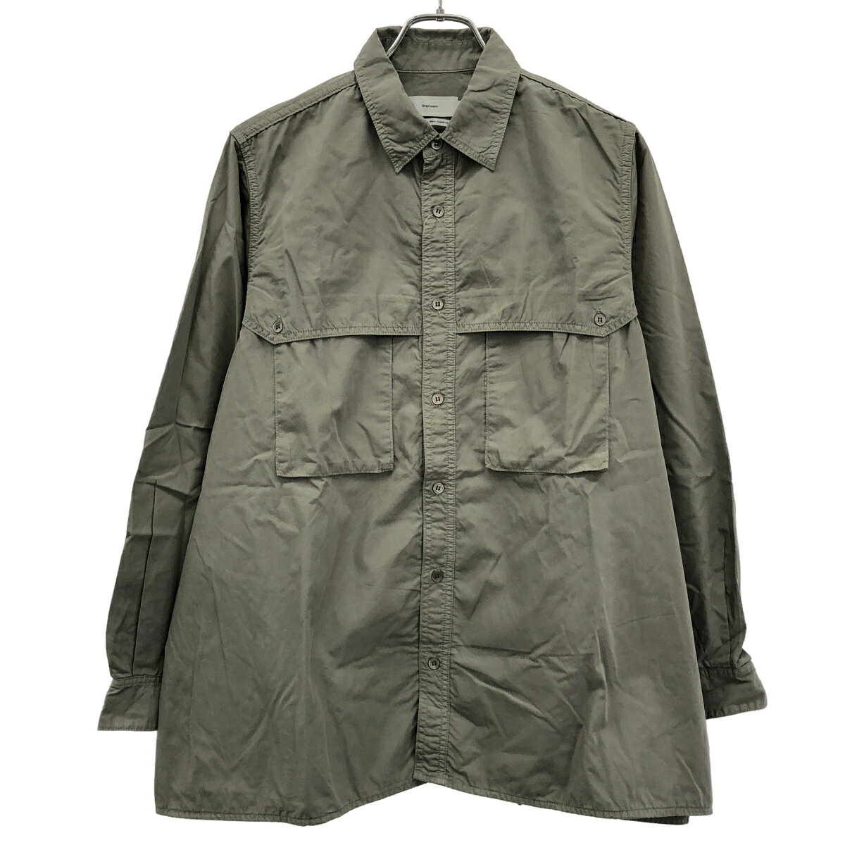 Graphpaper グラフペーパー 21SS Garment Dyed Poplin Umbrella Yoke Shirt ガーメントダイポプリンアンブレラヨークシャツ GM211-50032 グレー 1  ITFQLZ6EA4CU