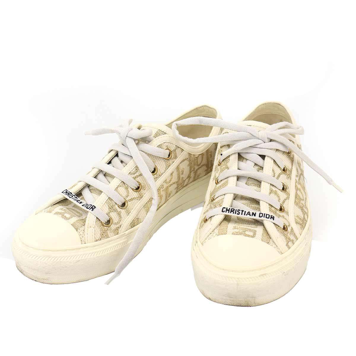 Rakuten - Christian Dior クリスチャンディオール J'ADIOR スニーカー オブリークジャガードスニーカー ホワイト 37 【中古】 ITVNNRX39Q2S
