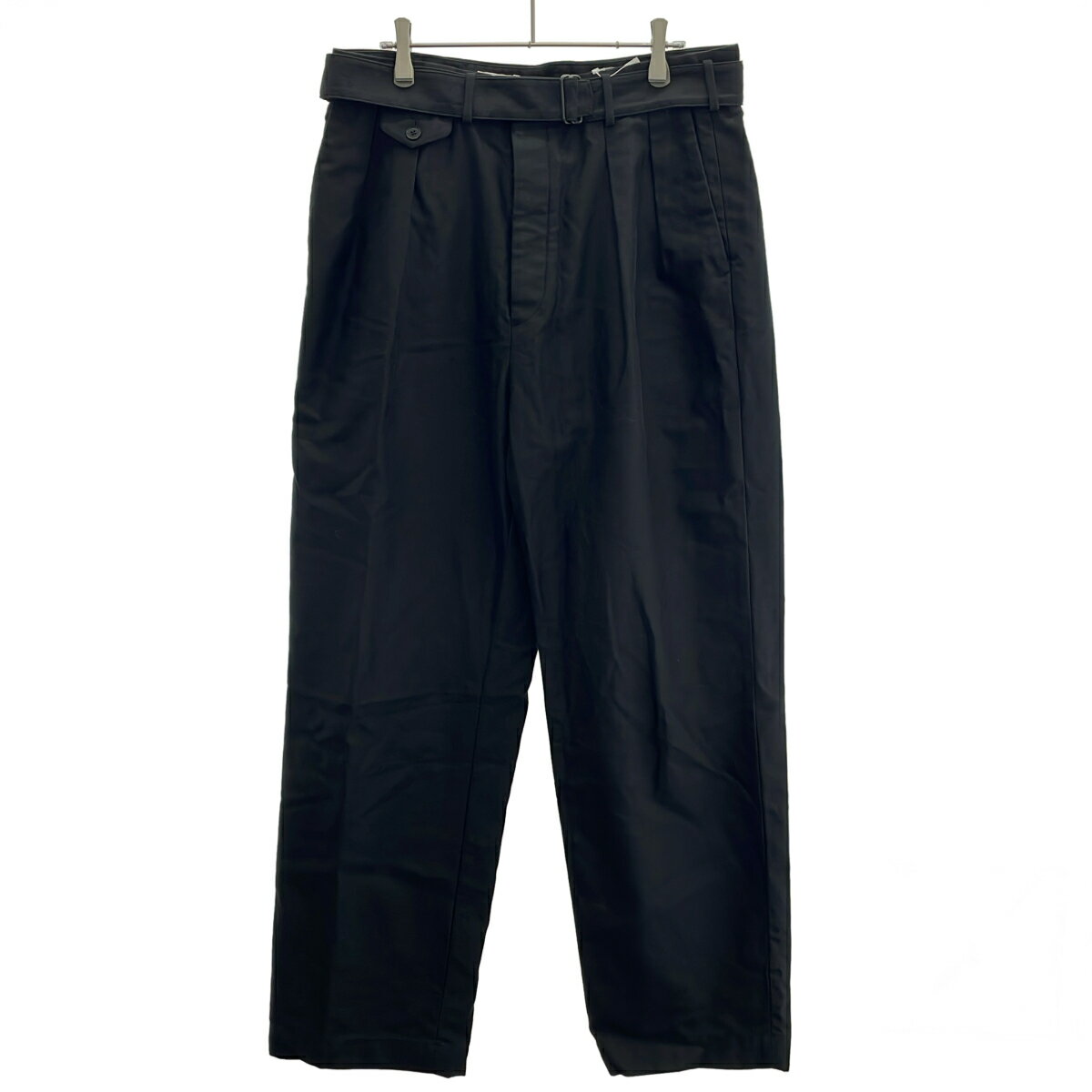 Rakuten - Kaptain Sunshine キャプテンサンシャイン 25AW Belted Riviera Pantalon バギーサテンベルテッドパンツ KSBSPT02 ブラック 4 【中古】 ITHQFGVO9Z88