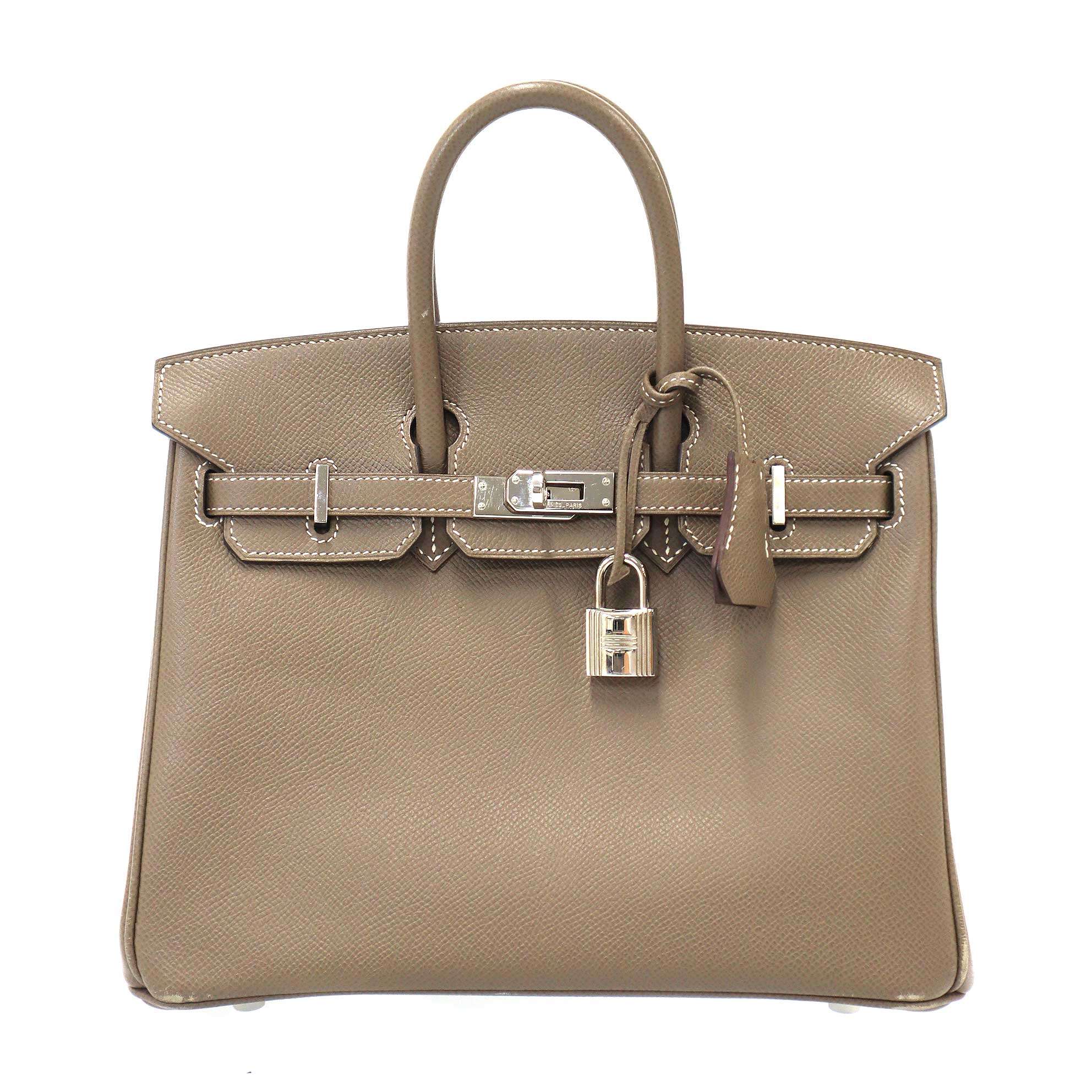 HERMES エルメス 2012 Birkin Bag 25 バーキン エトゥープ エプソン ハンドバッグ ベージュ 【中古】 ITAUSRHV6XD7