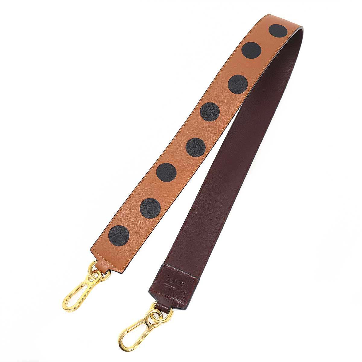 Rakuten - LOEWE ロエベ ドット レザーショルダーストラップ ブラウン ブラック 【中古】 ITT4ENKGMZZP