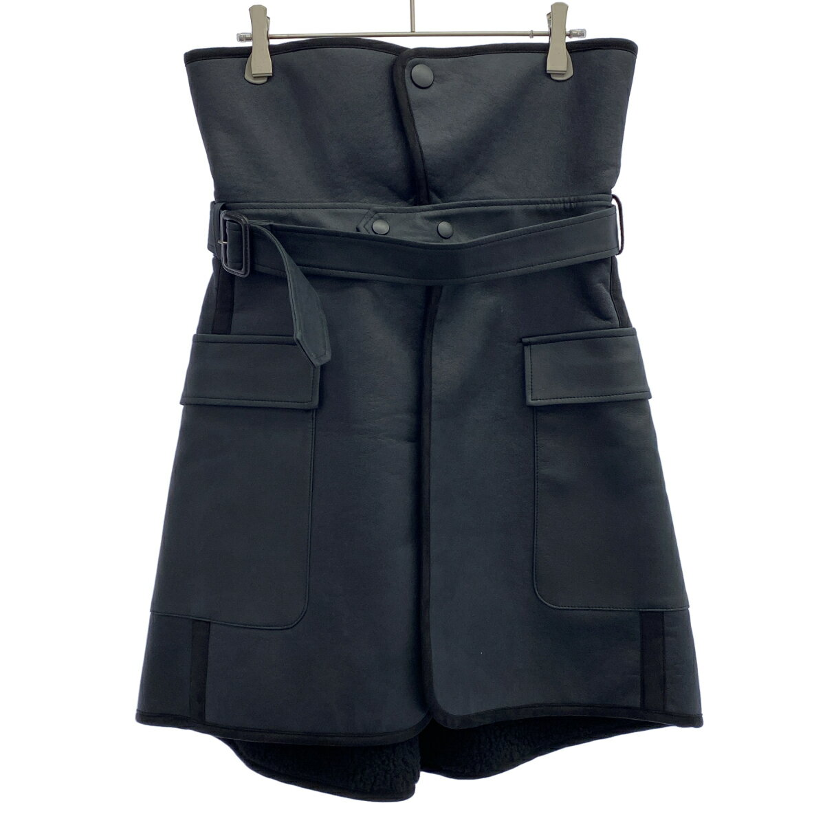 Rakuten - THE RERACS ザ リラクス 22AW SYNTHETIC MOUTON SKIRT ムートンラップスカート 22FW-RESK-139L ブラック 38 【中古】 ITREQEGLFM96