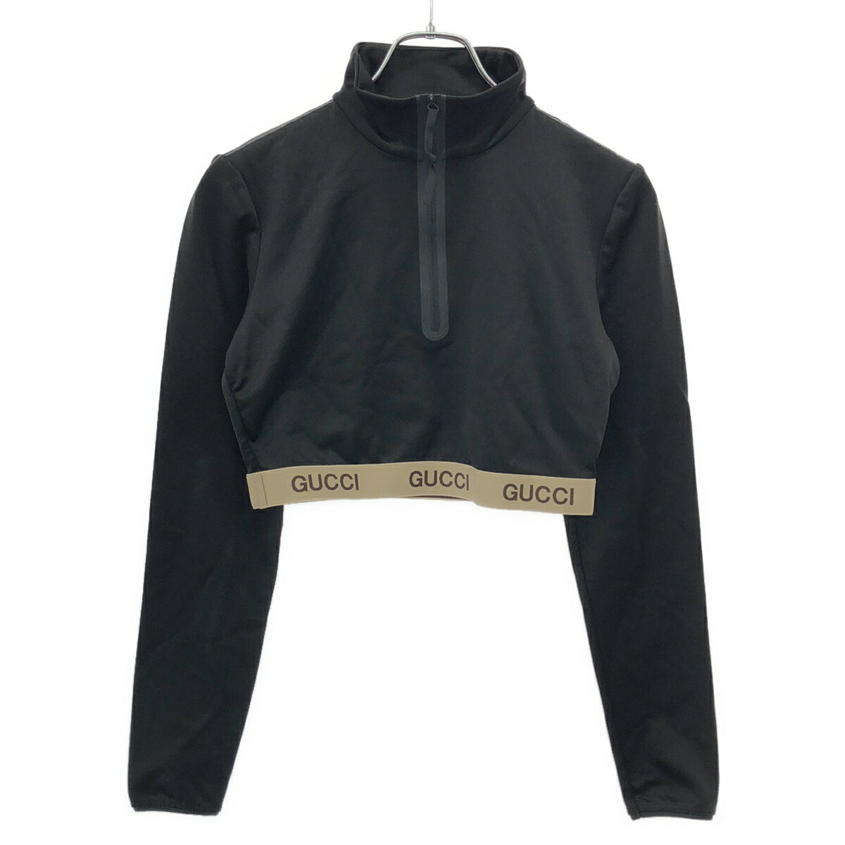 Rakuten - GUCCI グッチ ハーフジップ カットソー フィットネスウェア 672399 XJDS6 ブラック S 【中古】 ITD9NL5XIFJK