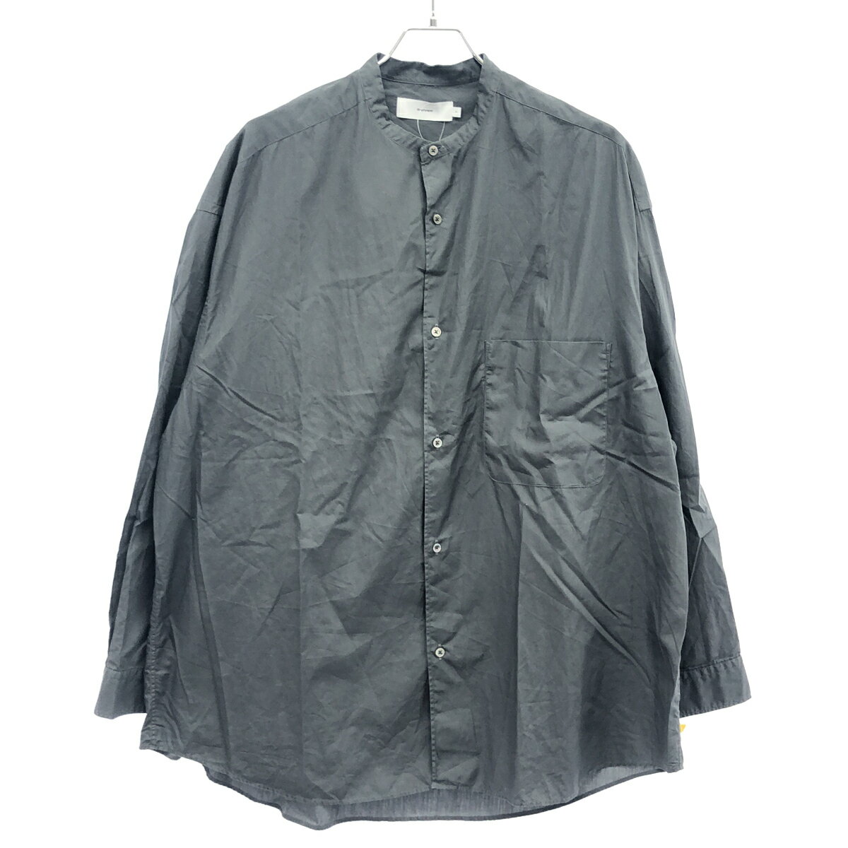 Rakuten - Graphpaper グラフペーパー 22SS BroadL/S Oversized Band Collar Shirt オーバーサイズバンドカラーシャツ GM221-50116B チャコール F 【中古】 ITVU3KMILLRS